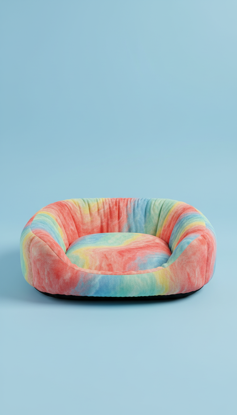 Rainbow color pet bed